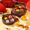 西瓜味的童话秋月礼2层提篮 彩盒款8饼8味520克