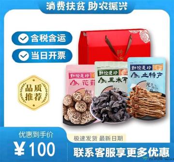 康乐县干菌子花菇黑木耳茶树菇特产菌菇礼盒大礼包750g