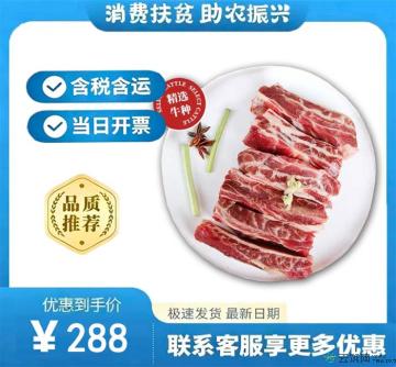 康乐县4斤去骨牛肋条散养牦牛整切牛肉清真零添加新鲜原切（包税包邮）