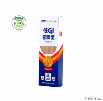 低 GI 青稞面300克/盒 采用传统挂面工艺精制而成，颜色翠绿、口感清新 劲道，且粗细搭配营养均衡。 西藏青稞含量≥ 80%，劲道谷物香，好吃低升糖