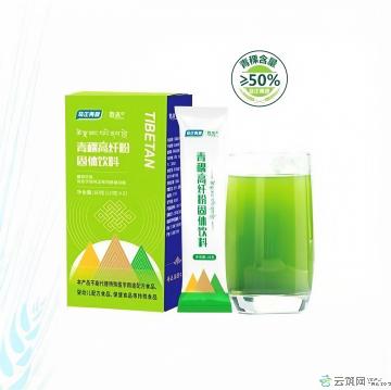 青稞高纤粉60克/盒 内含独立小包装 优选西藏全青稞粉为主要原料，色彩翠绿、口味清新