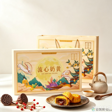 流心奶黄月饼礼盒