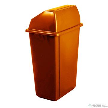 敏胤myl-7720 翻盖湿垃圾标识分类垃圾桶 20l 咖啡色个